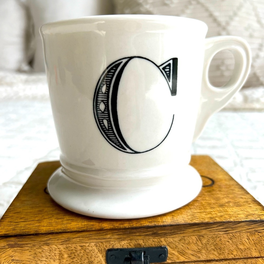 Anthropologie C Monogram Ceramic Mug